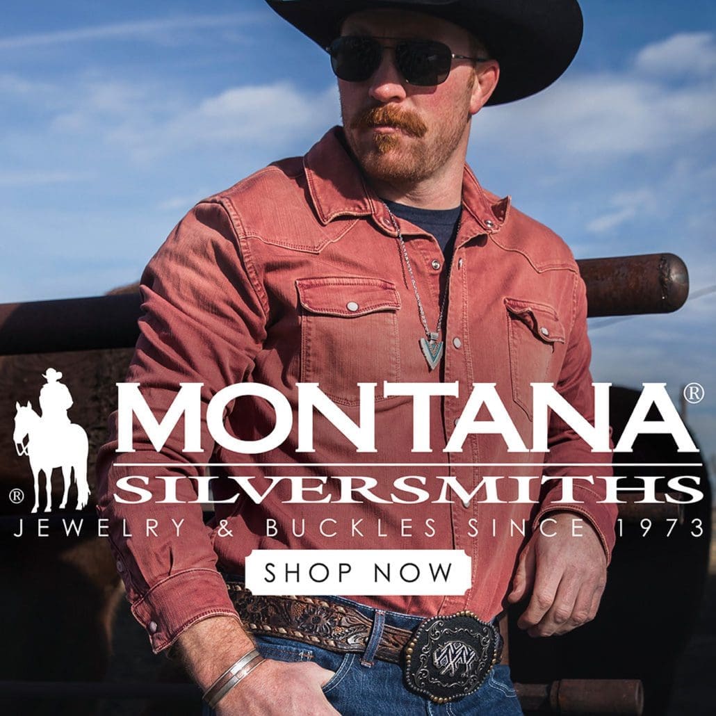 Spring-Attitude-Buckle-June-2024-MTSS Cowboy with Montana Silversmiths accessories